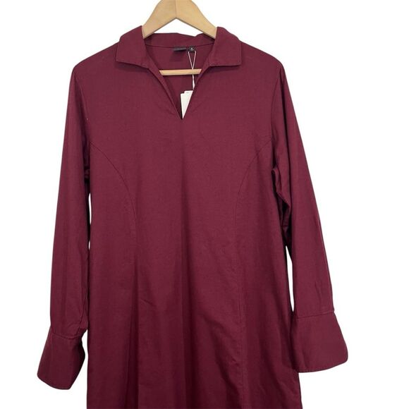 Uniqlo x Hana Tajima Red Flannel Skipper Collar Long Dress M - Picture 3 of 9